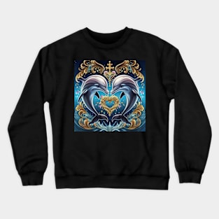 Dolphin Hearts Of Love 12 Crewneck Sweatshirt